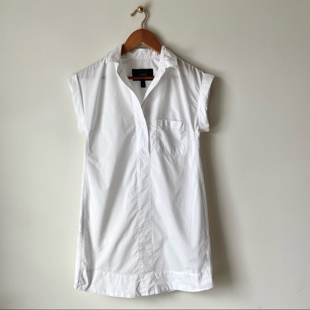 J. CREW White Shirt Tunic Dress